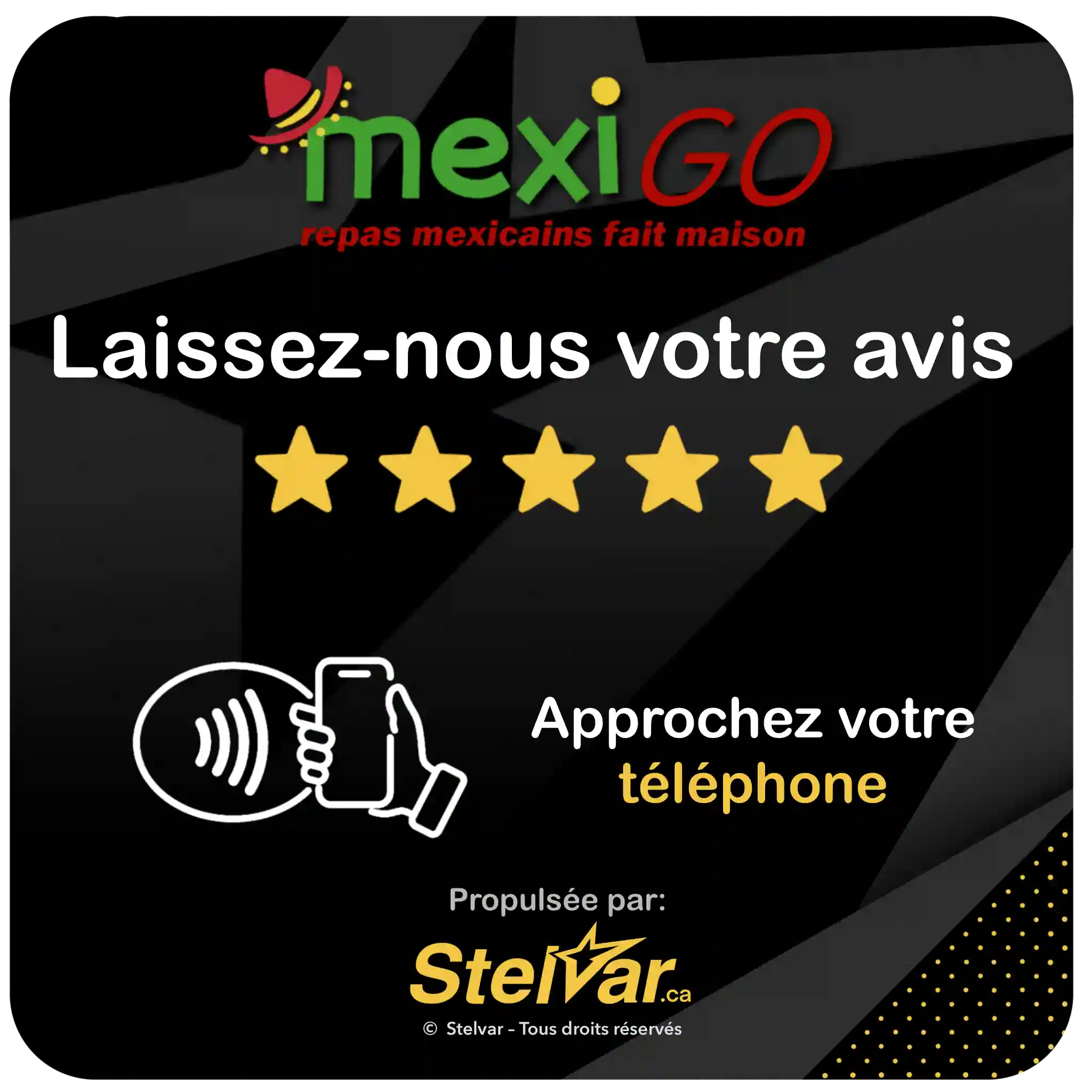 Plaque NFC Stelvar avec logo présentée en situation